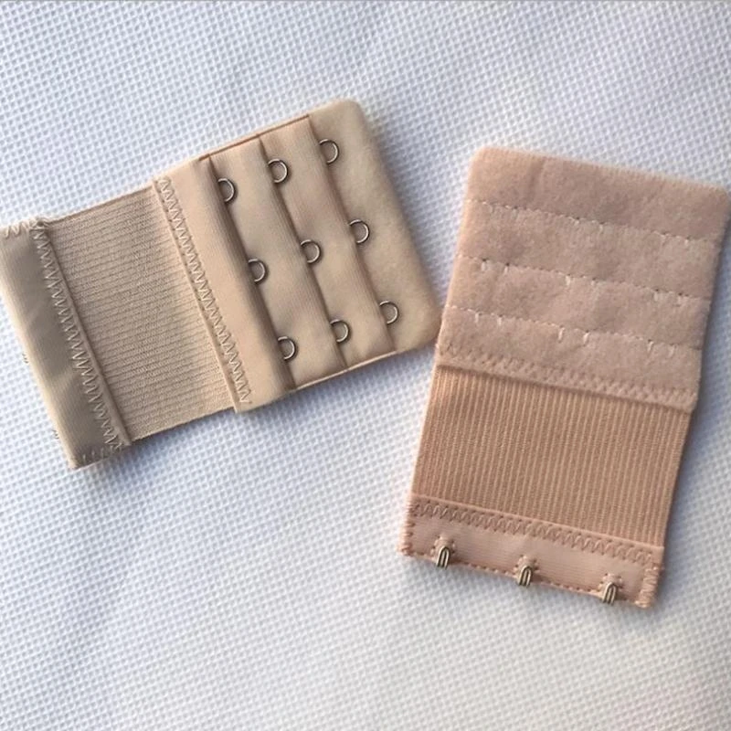 Q22D Womens 3 Hooks 3 Rows Bra Extender Soft Strap Extension Belt Lengthened Buckle