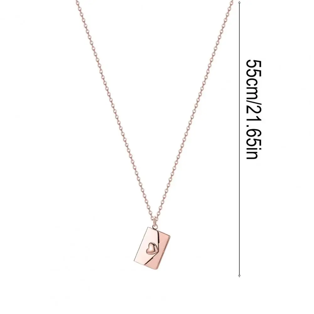 Love Letter Envelope Pendant Necklace Customized Stainless Steel Jewelry Confession Love You for Valentine Day Mother Day Gifts