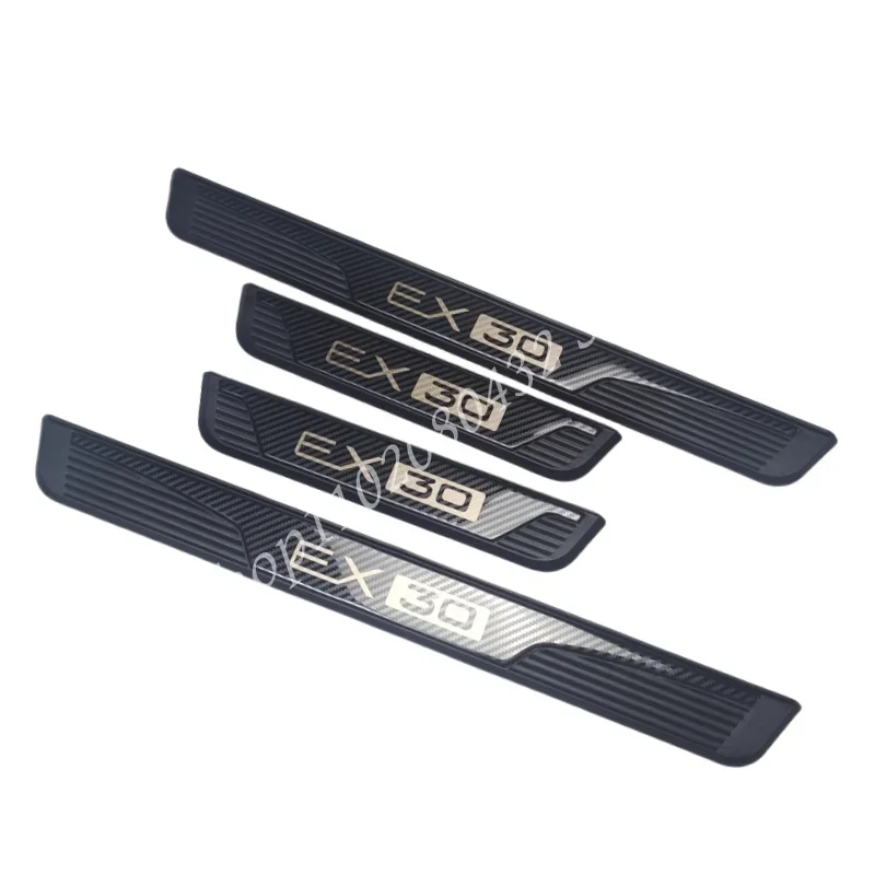 For VOLVO EX30 EV 2024 2023 Stainless Steel Plastic Base Car Door sill Scuff Place Pedal Pad Threshould Guard Protect Auto Part