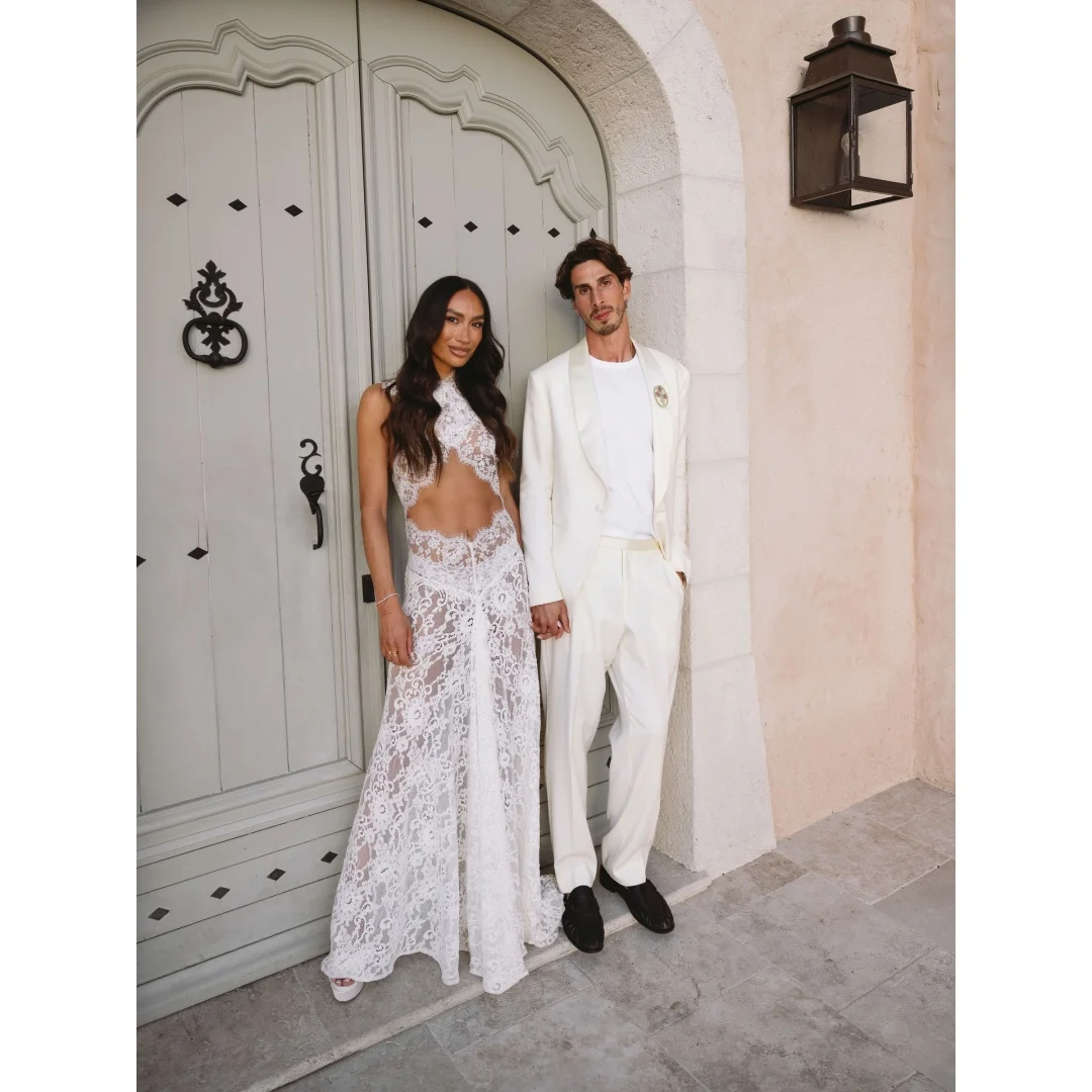 Rebecca Customized High Neck Sweep Train Prom Dress All‑Over Floral Lace vestidos de noche Crop‑Top Cut‑out Evening Dresses 2026