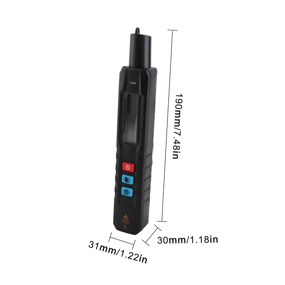 A40 Compact Multimeter with Infrared Thermometer 20-380C for AC/DC Voltage 0-600V Resistance Frequency and Continuity