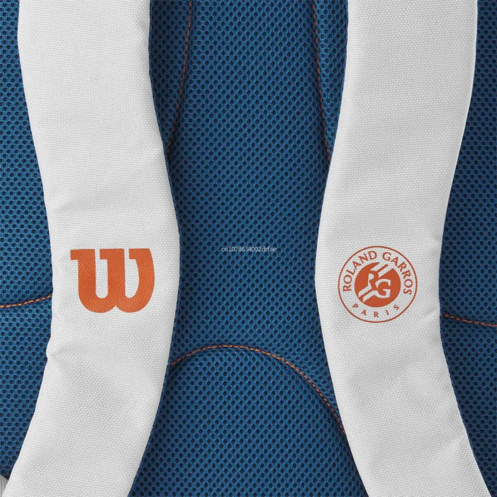 Wilson 2024 Team Roland Garros Backpack French Open Multi functional Large Capacity Orange Blue Grey Double Shoulder Tennis Bag