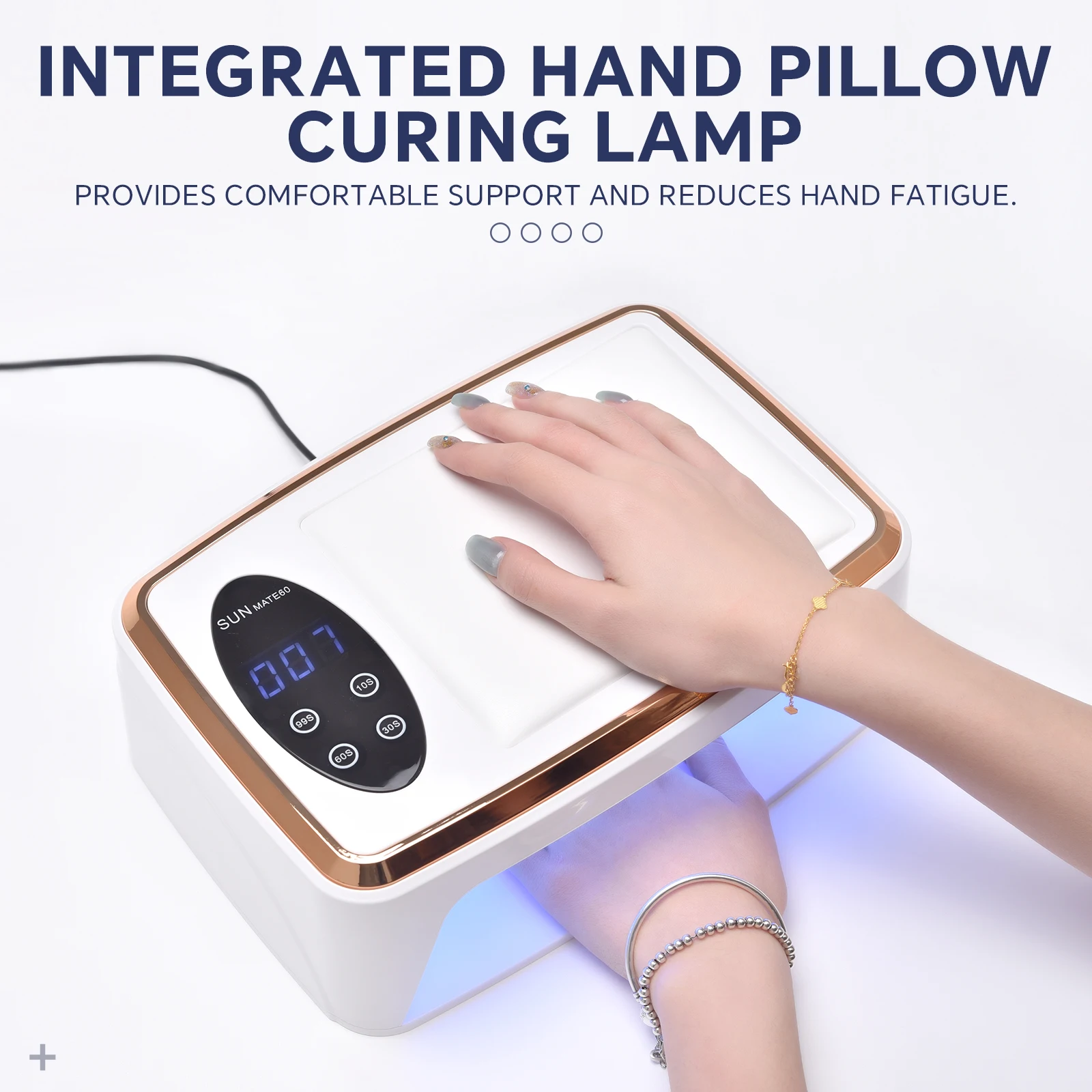 

УФ-лампа для маникюра с 90 светодиодами, с подушкой для рук, для сушки всех видов гель-лаков, с датчиком движения, мощная сушилка для ногтей