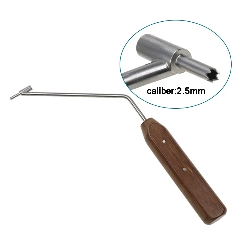 

1pcs Autoclavable 2.5mm Pointed Drill Guide Wooden Handle Drill Guider Orthopedic Instrument