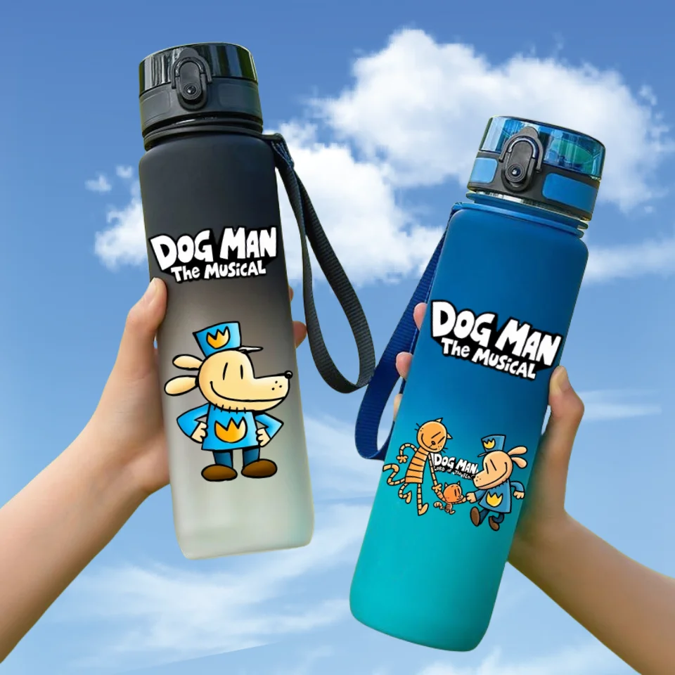 

650ML Anime Dog Man Sports Water Bottle Leak Proof Portable Plastic Cup for Outdoor Sports Camping Travel Gym Fitness Jugs Gift