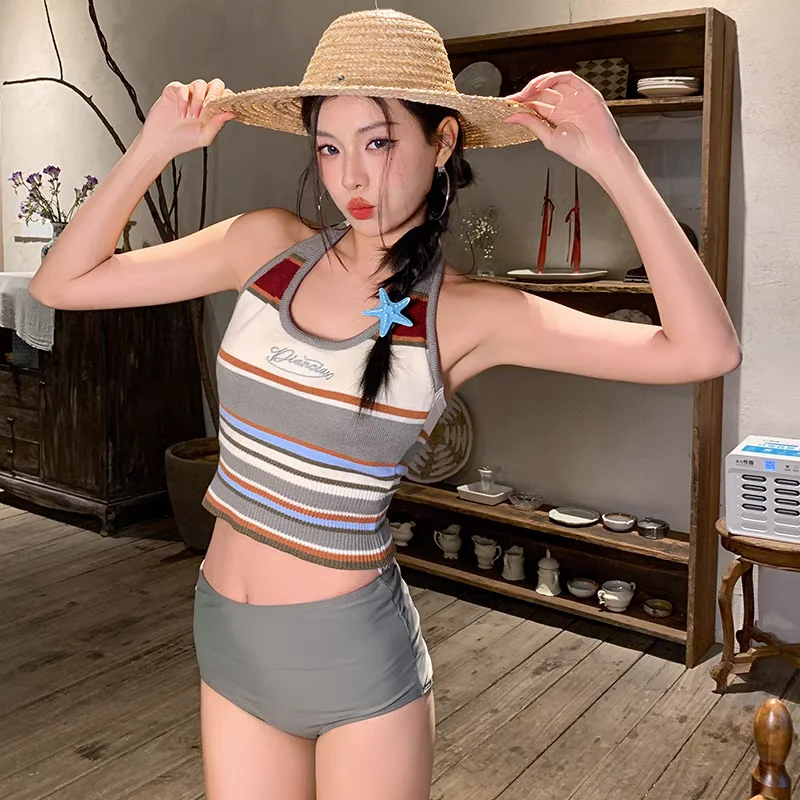 

Stunning Ladies' Swimsuit for Hot Spring Swimming Separate Hanging Ne Design Women's Swimming Costume Nylon Material with C...