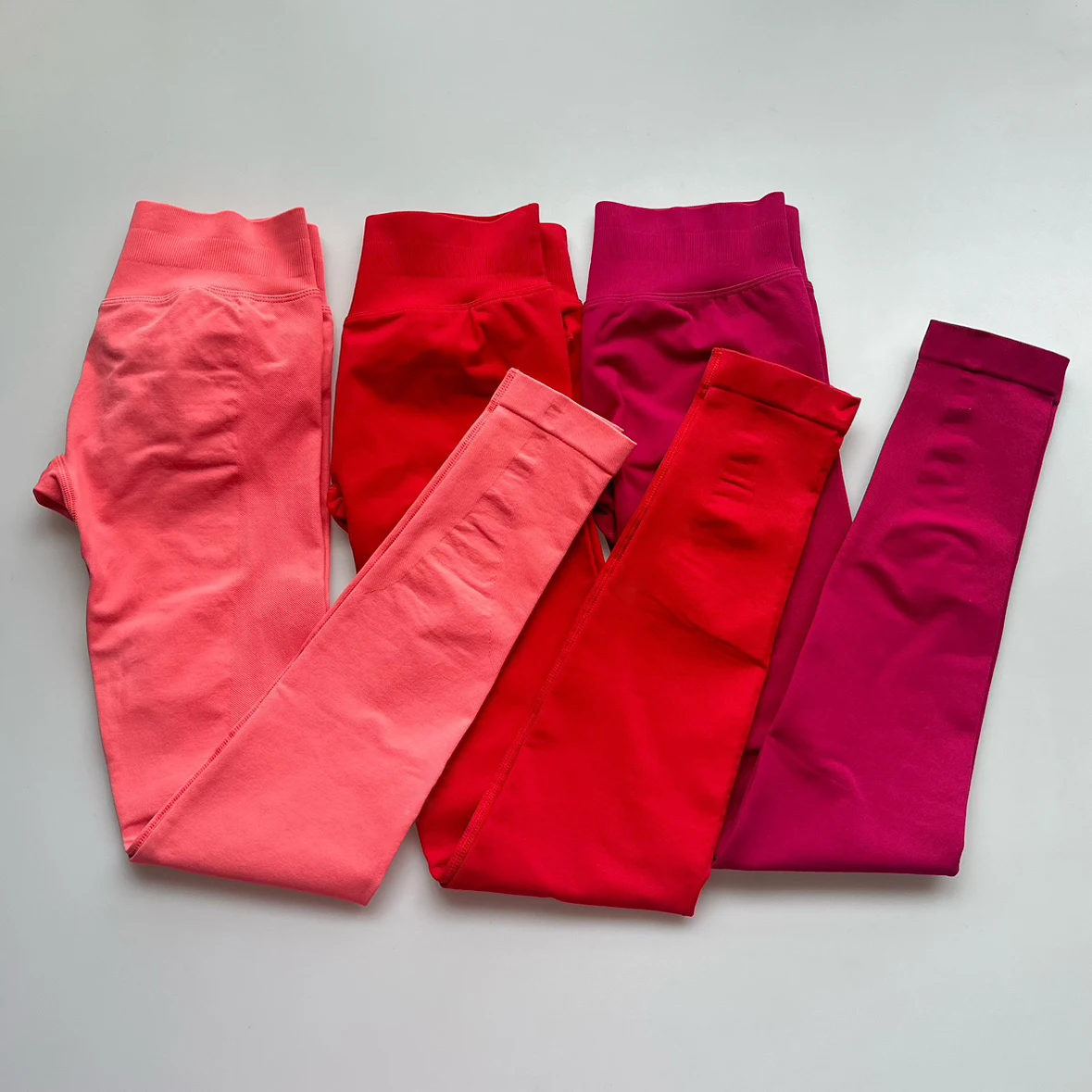Yoga Tightening Womens Seamless Scrunch Bum Yoga Pants Low Ribbed Waistband High Stretch Solid Color Fitness Tights for Gym