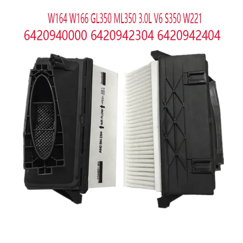 

1Pair Air Filter For Mercedes W164 W166 GL350 ML350 3.0L V6 S350 W221 6420940000 6420942304 6420942404 Accessories-A54R