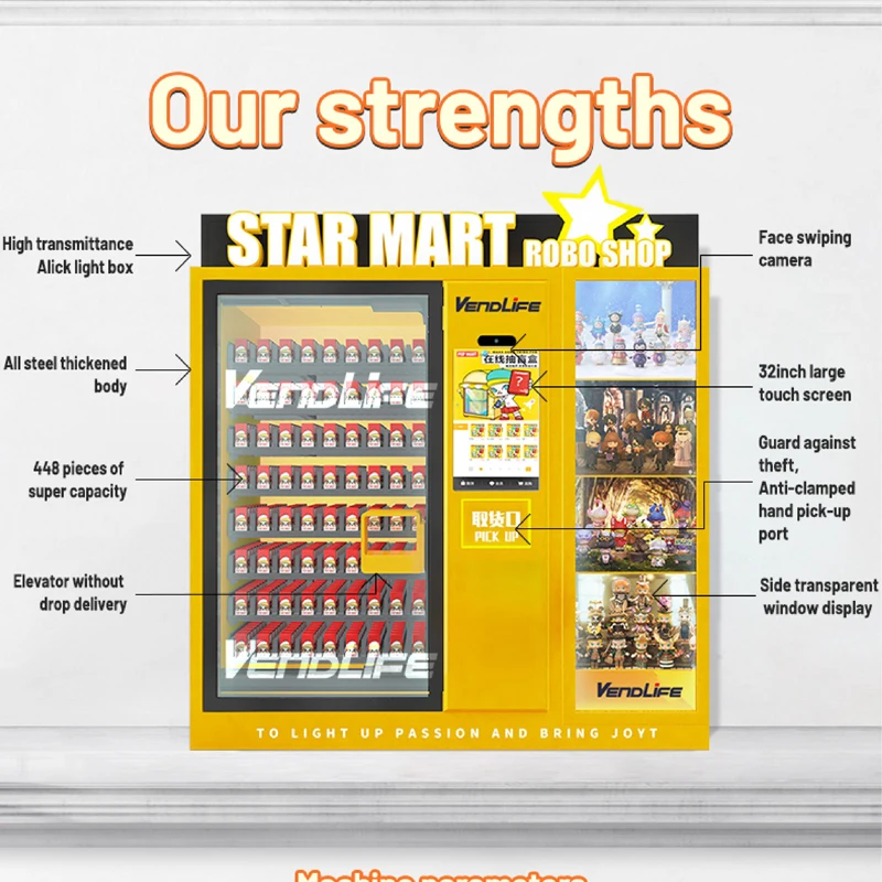 Touch Screen Blind Box Vending Machine with Showroom Elevator for Shopping Mall Professional Automatic Retail Kiosk Vendor