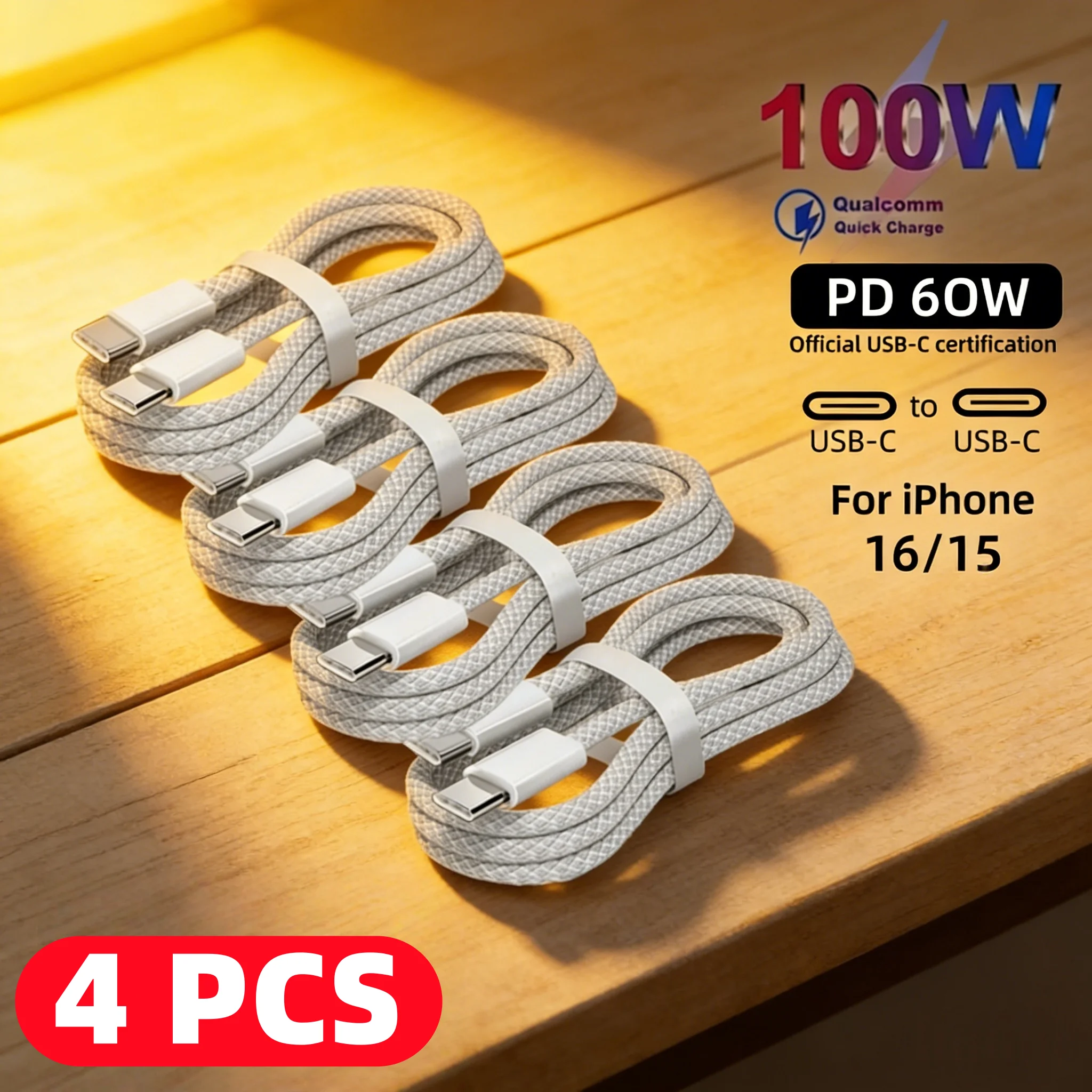 4PCS Usb C Cable To…