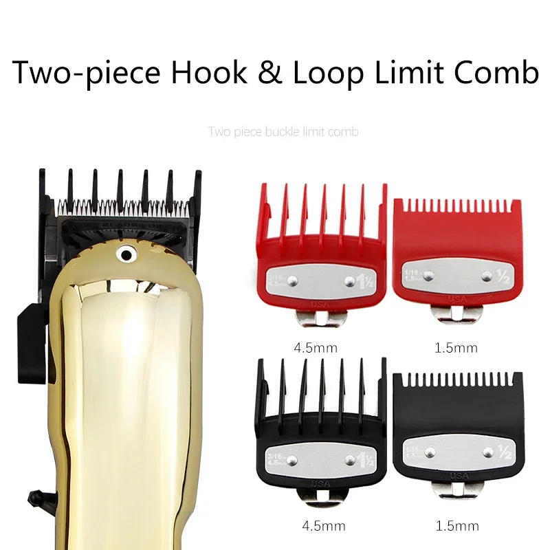 2pcs Professional Hair Cutting Guide Comb Clipper Limit Comb Trimmer Cutting Styling Tools Attachment Compatible 1.5mm 4.5mm