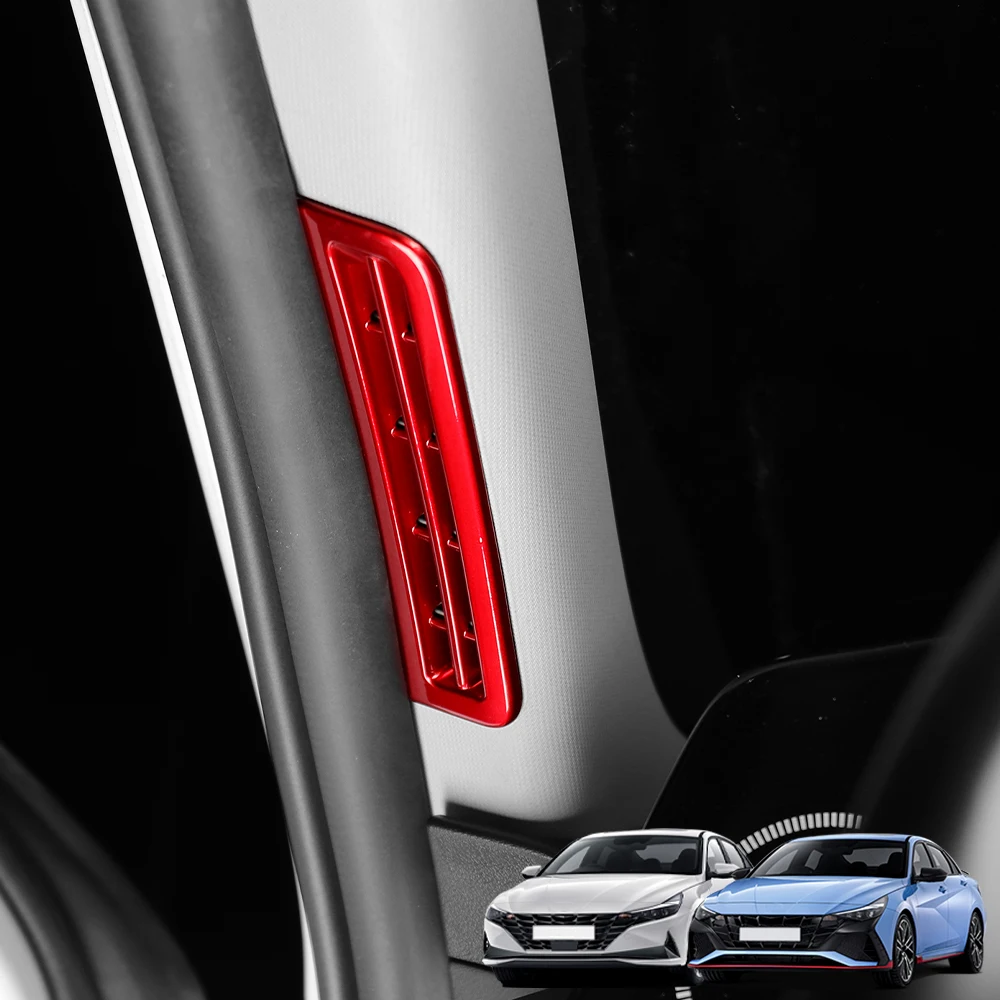 

For Hyundai Elantra CN7 N-Line Interior A-pillar Front Upper Air Conditioner Air Outlet Stripes Cover Carbon Fiber Mouldings LHD