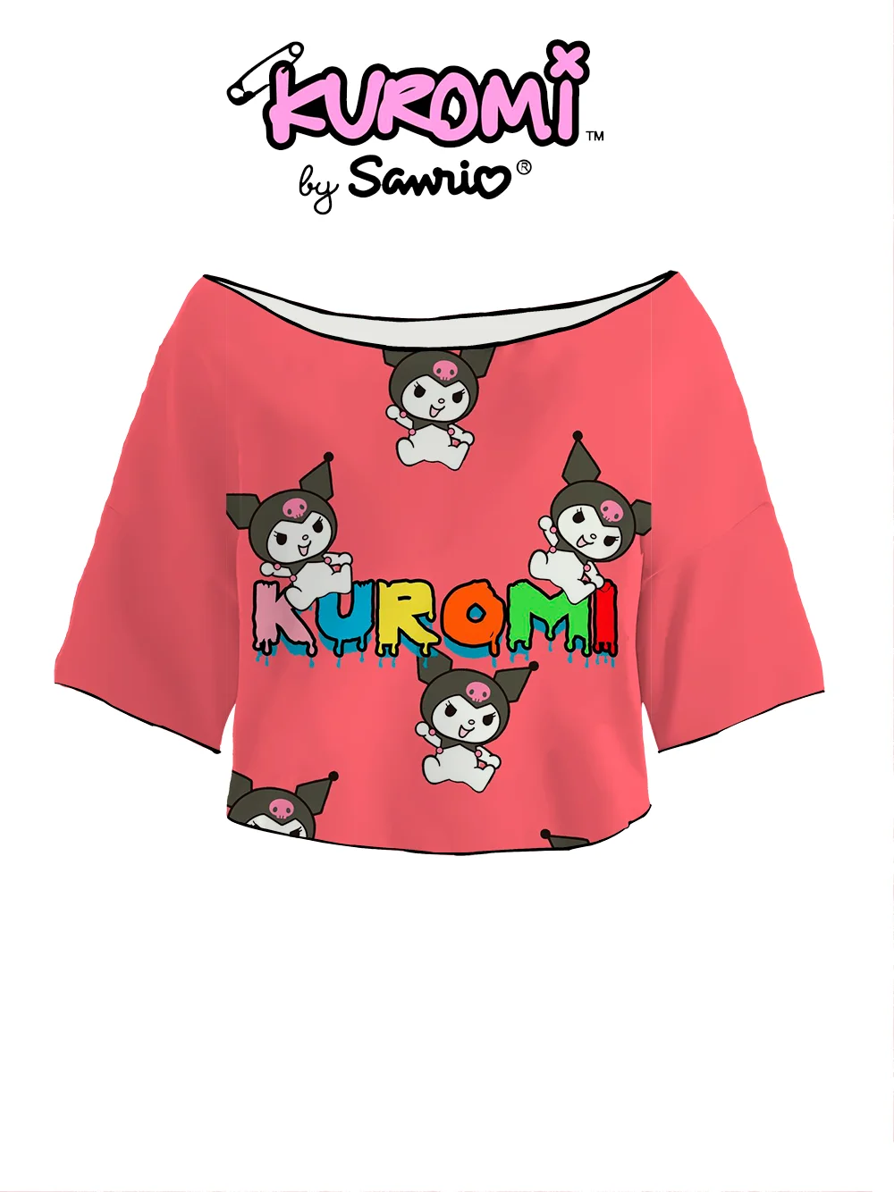 Crop Tops Sexys Kuromi T-shirt T-shirts Kpop Woman Clothing Short Sleeve Summer Clothes Women 2024 Lettuce Trim Kawaii Y2k Anime