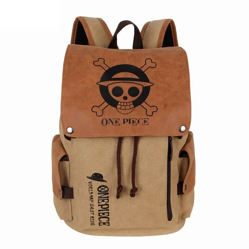 One Piece Cartoon Outdoor Canvas Rucksack Zweidimensionale Aufbewahrungstasche Computertasche Schultasche Animation-Zubehör Großhandel