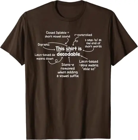 Dieses T-Shirt ist ein dekodierbares T-Shirt für Lehrer im geprüften Bereich der strukturierten Lesekompetenz, Y2k-Humor, Sprachlernkonzepte, pädagogisches Spruch-T-Shirt – Detail 8