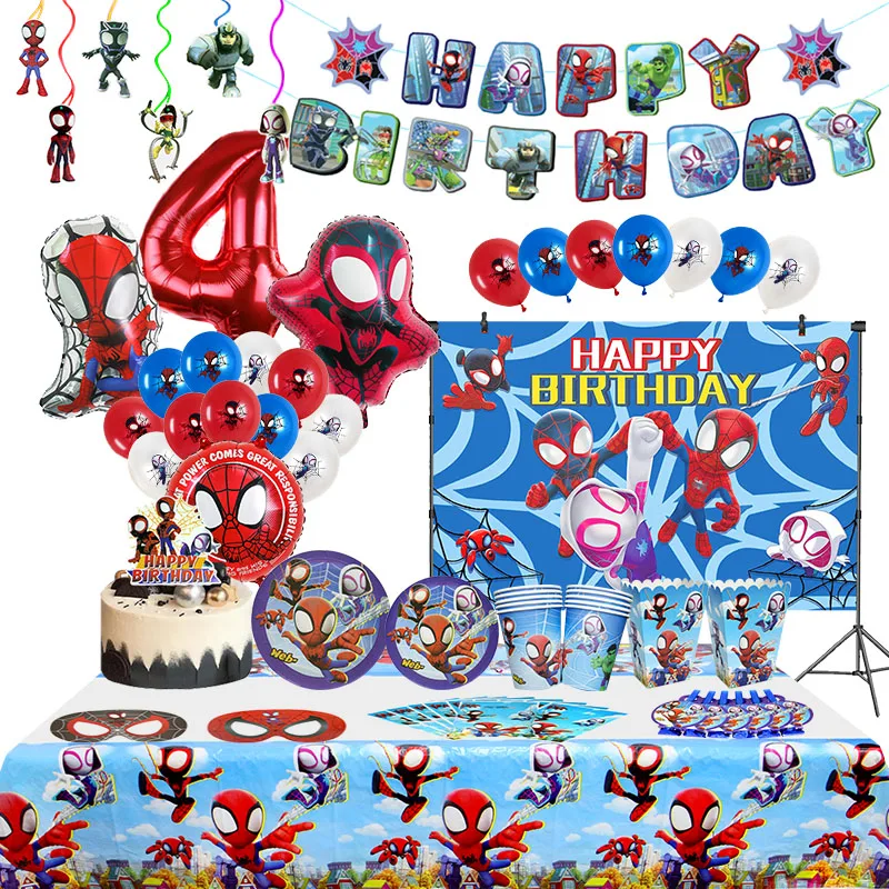 Spidey and His Amazing Friends Birthday Party Decoration New Combination Balloons Set For Event Supplies Backdrop Banner Balloon view 2