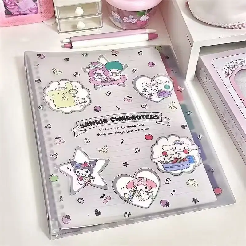 Sanrio Kuromi Cinnamoroll My Melody Cute Cartoon Looseleaf Notebook Kawaii periferiche studente cancelleria decorazione da tavolo regalo