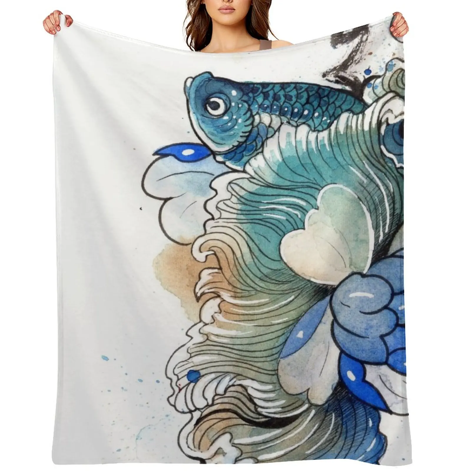 

Blue - Betta Splendens Throw Blanket For Sofa Thin blankets ands Stuffeds Extra Large Throw Blankets