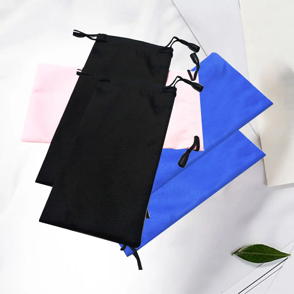 

5pcs Eyeglasses Pouch Bag Dustproof Waterproof Lightweight Storage For Sunglasses Jewelry Organizer Drawstring Closure Mirror
