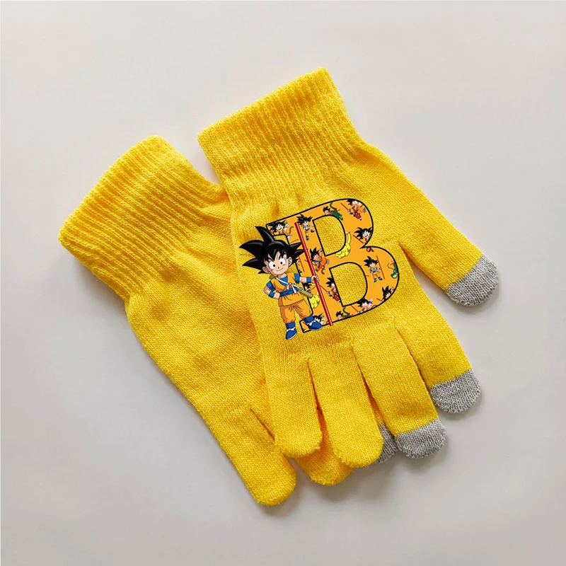 Dragon Ball DAIMA Goku Boys Gloves Children Cute Screen Gloved Letter A-Z Winter Warm Accessories Kids Gift Back To School Anime