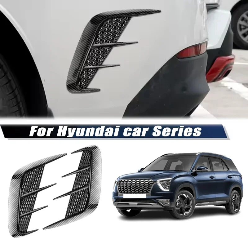 Carbon Fiber Car Fender Trim Car Sticker Shark Gills Simulation Side Intake Body Sticker Accessories For Hyundai Car Series