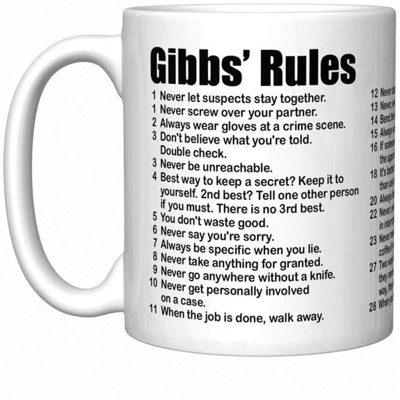 Gibbs Rules Ceramic Mug Custom Logo Personalized Gift for NCIS Fans Office