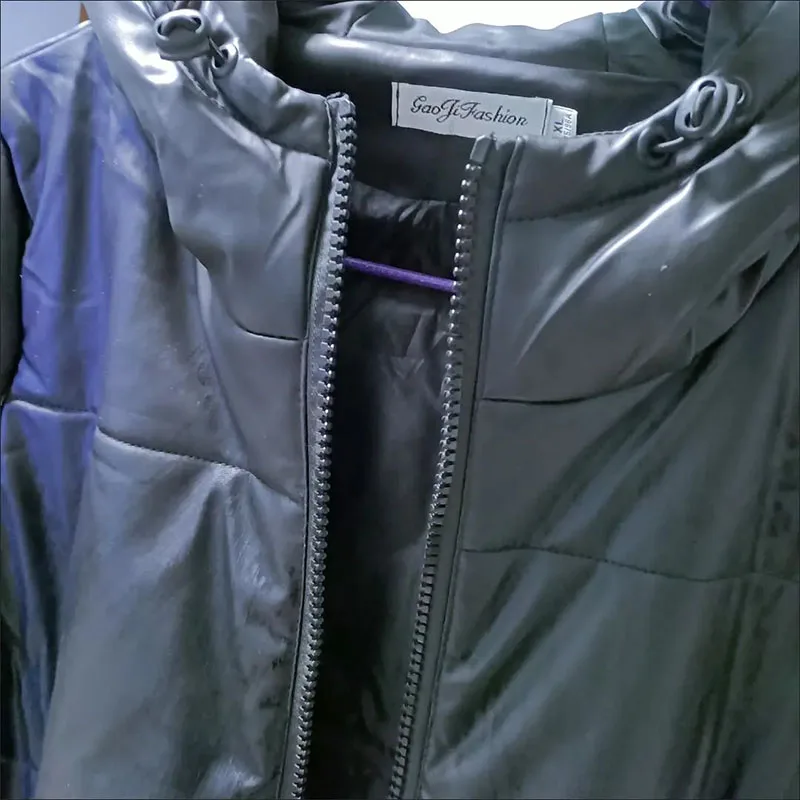 Veste rembourrée en cuir PU pour femme d'âge moyen, nouvelle mode d'hiver, épaisse, en coton, grande taille, manteau en cuir PU, XQ22