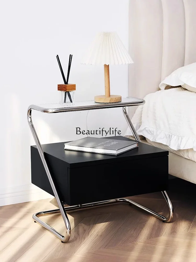 

Nordic modern minimalist style bedroom small solid wood creative storage cabinet