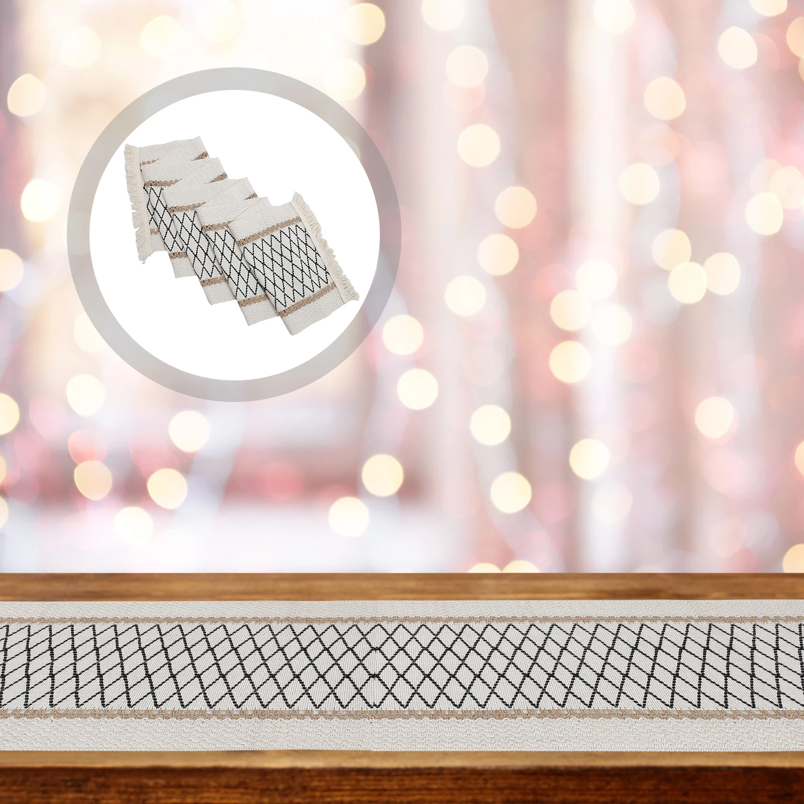 

Washable Tassel Table Runner Exquisite Dining Table Decor for Living Room Bedroom Garden Indoor Outdoor Use Kitchen Decor