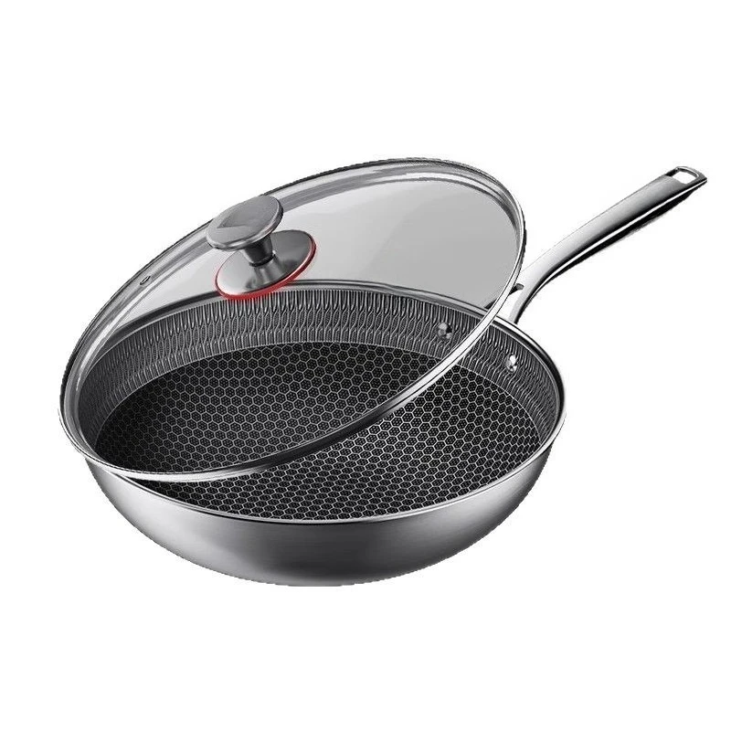 

Non-stick pan, household wok, honeycomb , cooking, induction, gas stove universal