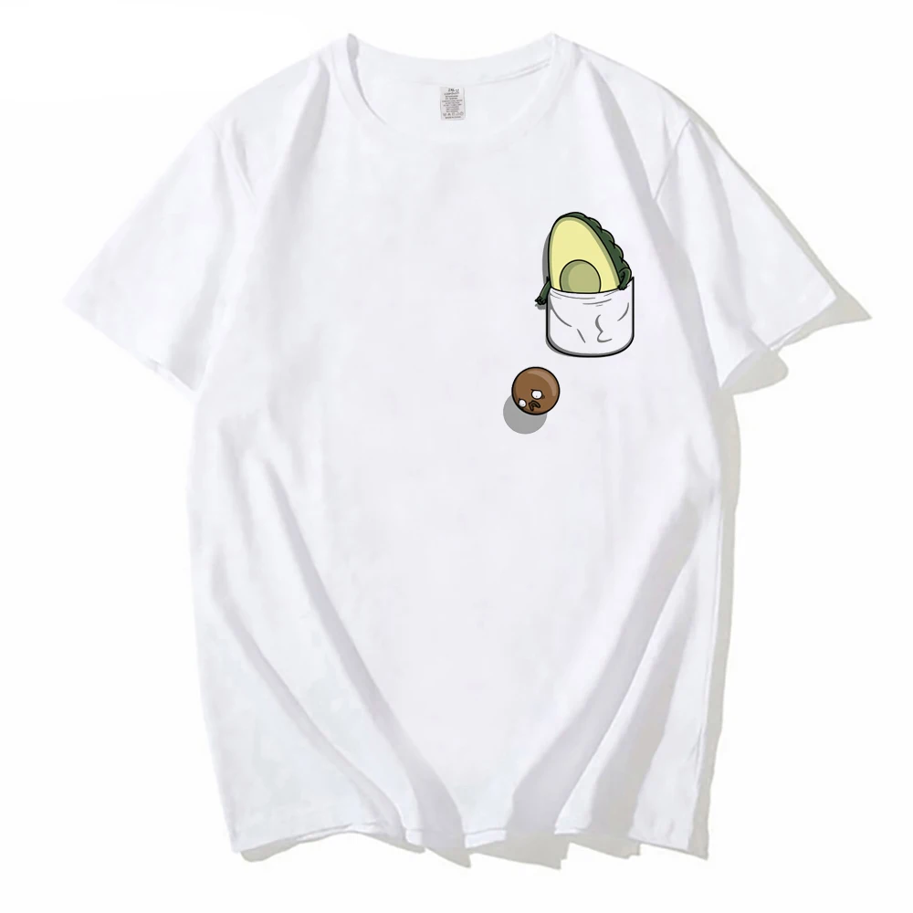 

New Avocado Shirt Vegan T Shirt men Harajuku Kawaii Short Sleeve T-shirt Novelty Creative Pocket Tshirt Fashion Top Tees