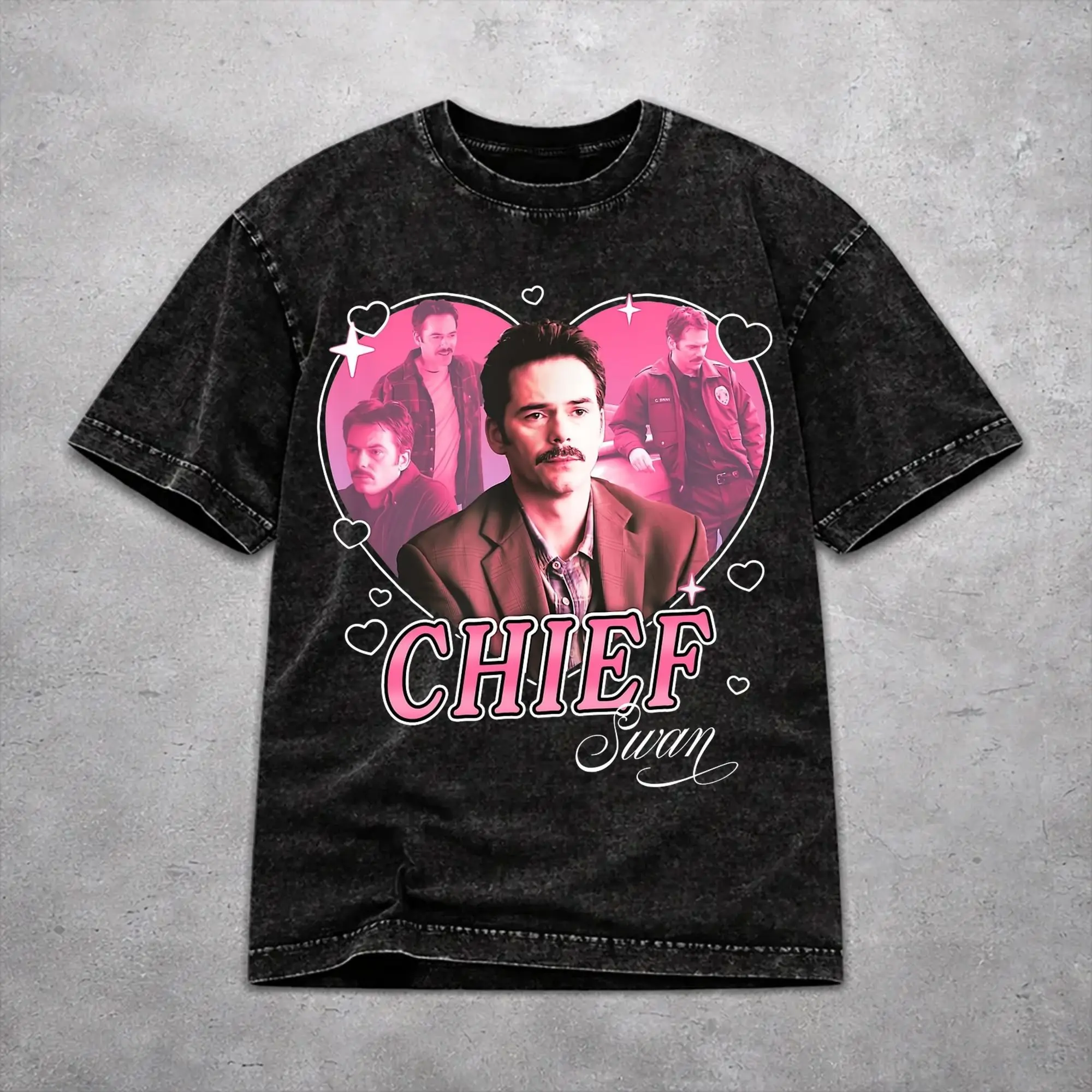 Chief Charlie Swan Hearts Twilight Dad T Shirt Harajuku Style For Men Women Cotton T-Shirts Tee Clothing