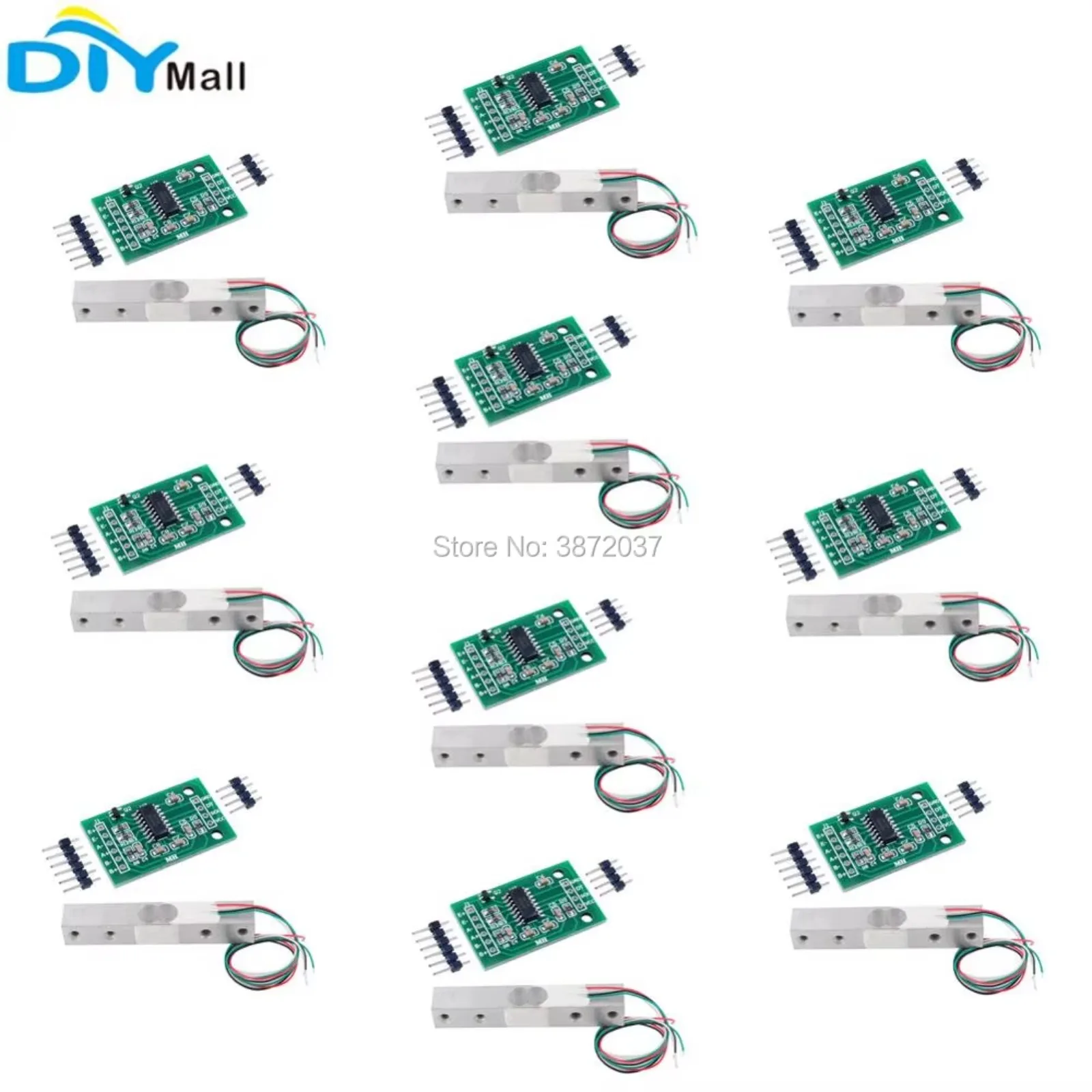 10pcs/lot 1kg 2kg 3kg 5kg 10kg 20kg Load Cell Electronic Scale Weighing Sensor + HX711 AD Weight Module for Arduino