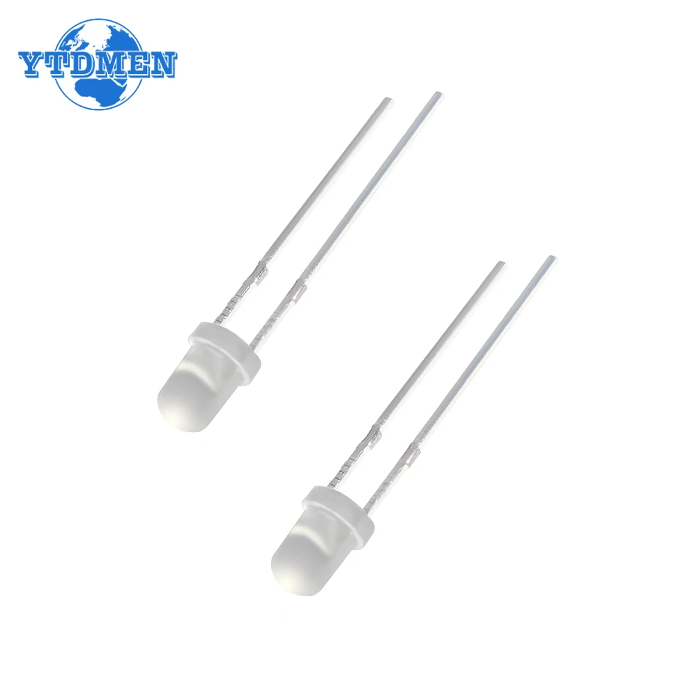 50/100pcs 3mm LED Fog Diffused Light Emitting Diodes Multicolour Red Yellow Blue Green White Lighting Bulb Lamps Diode