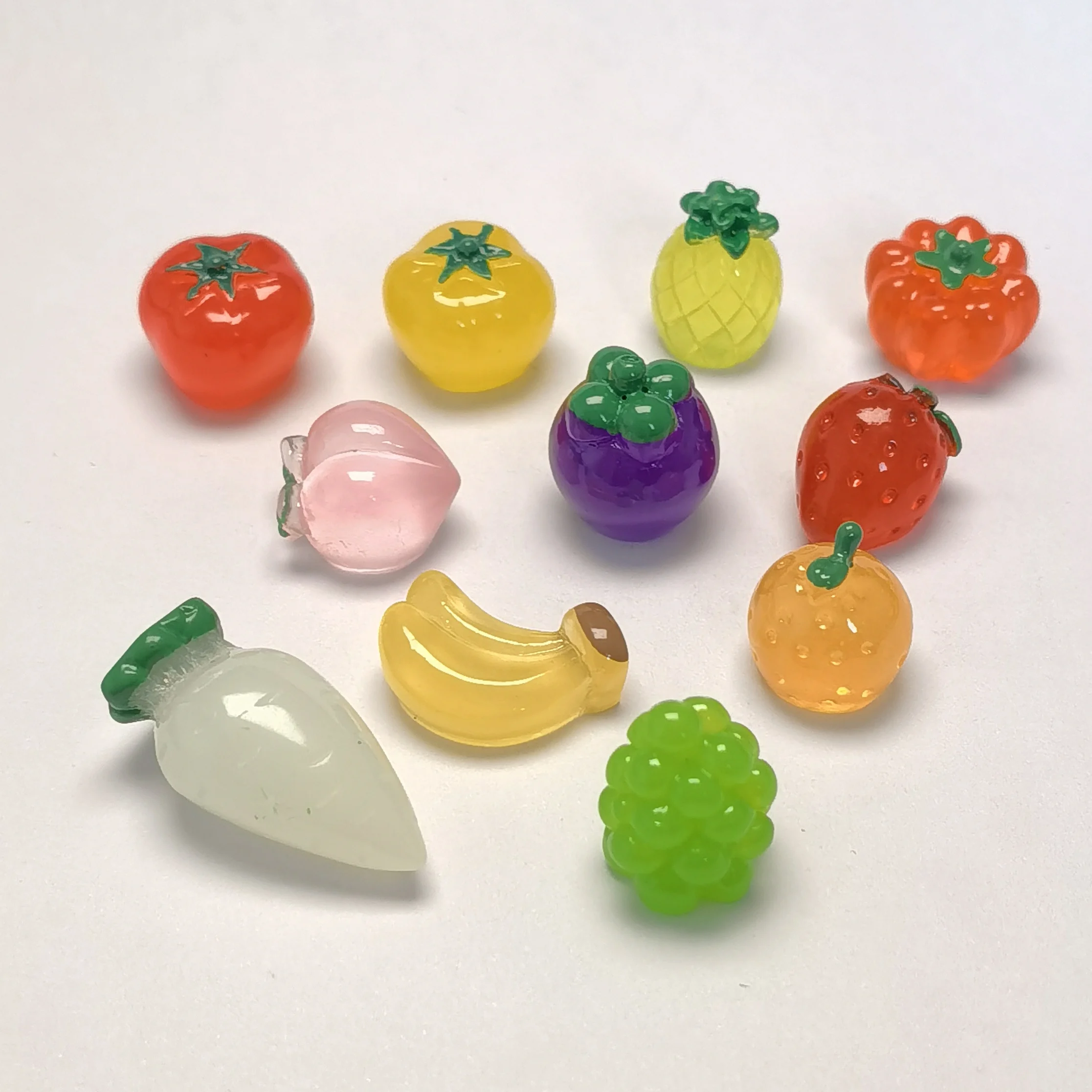 Luminous Simulation Vegetable Potato Carrot Strawberry Fruits Figurine Miniature Fairy Garden Decoration Accessories