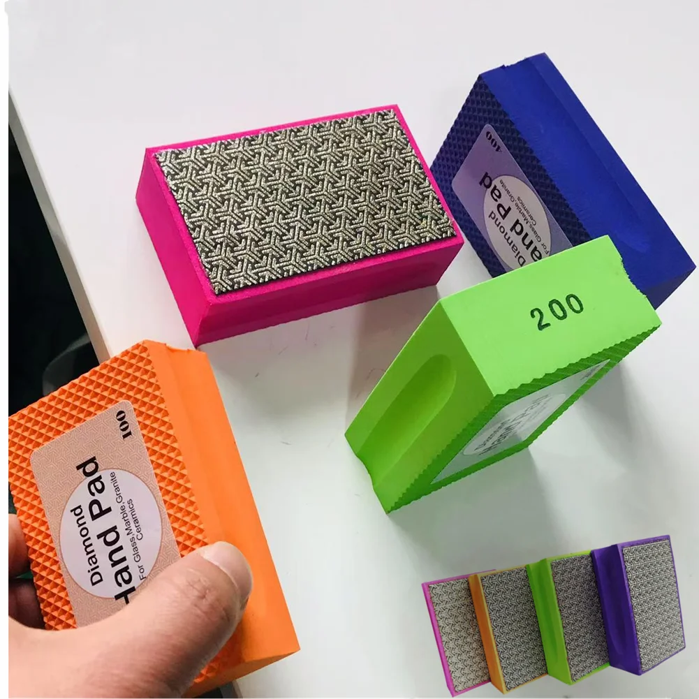 1Pc Diamond Hand Polishing Pad Stone Marble Ceramic Abrasive Sanding Disc Tile Glass Abrasive Grind Block Polisher