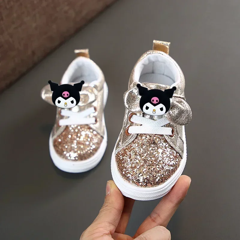 Sanrio Hallo Kitty rutsch feste Freizeit schuhe für Mädchen Junge Frühling neue Sportschuhe Kinder Pailletten Turnschuhe