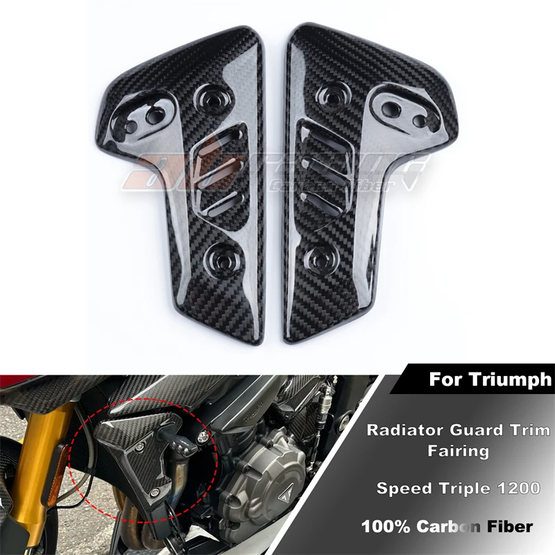 

Radiator Guard Trim Fairing For Triumph Speed Triple1200 2021+ Full Carbon Fiber 100%