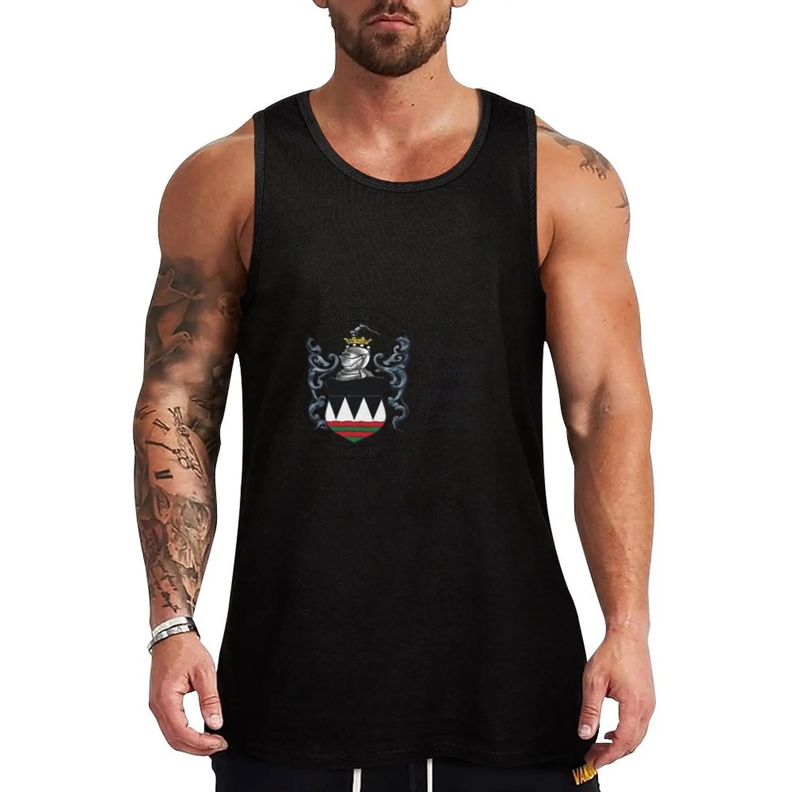 Cordwell Family Crest Black Tank Top Lightweight Sports Tank Top Quick Dry Sleeveless Tee