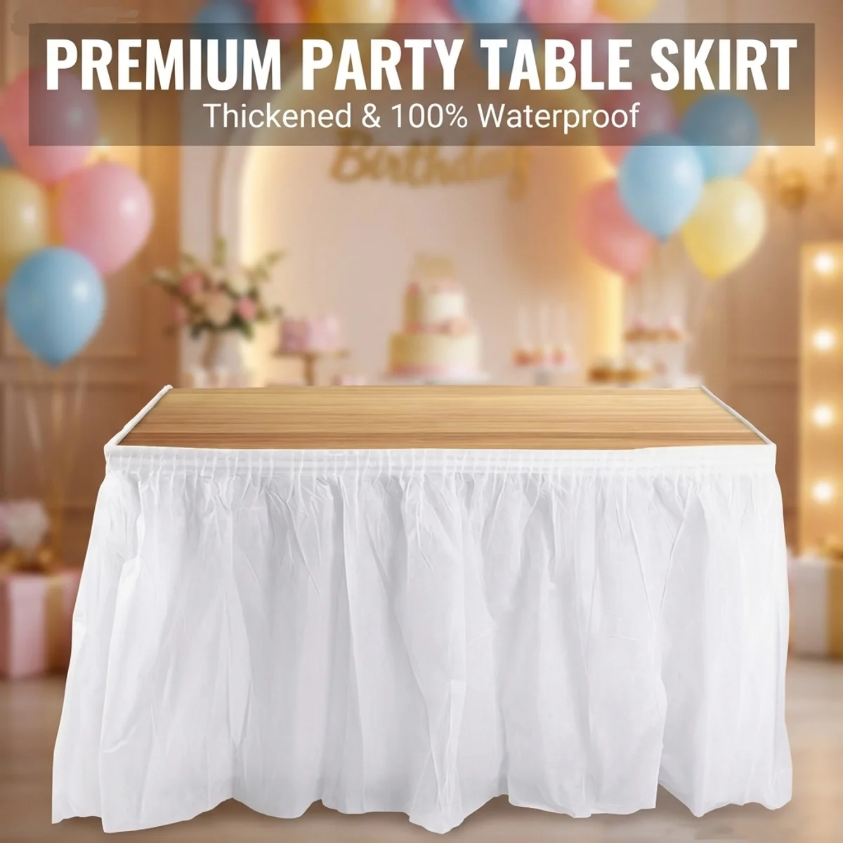 1pcs Tablecloth Set Disposable Solid Color Table Cover Table Skirts Rectangular Paper Table Covers With Long Skirting For Party