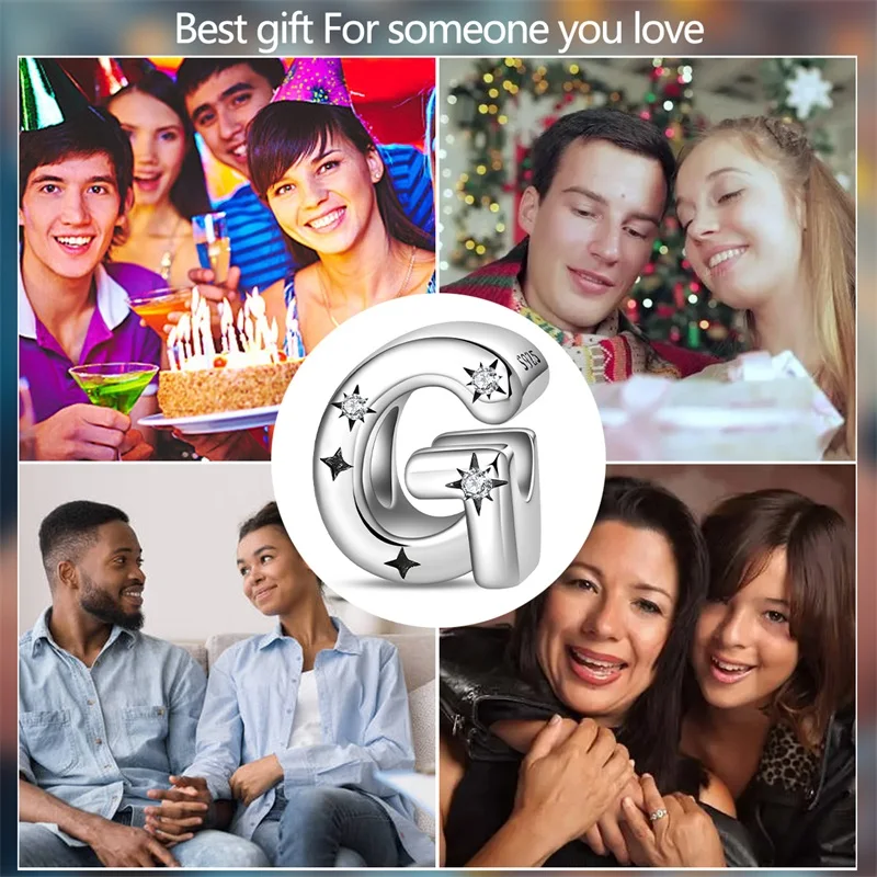 رائجة البيع 925 فضة ستار الشمس رسالة G الخرز تنوعا مجوهرات صالح الأصلي 925 سوار قلادة للنساء لتقوم بها بنفسك هدية #6