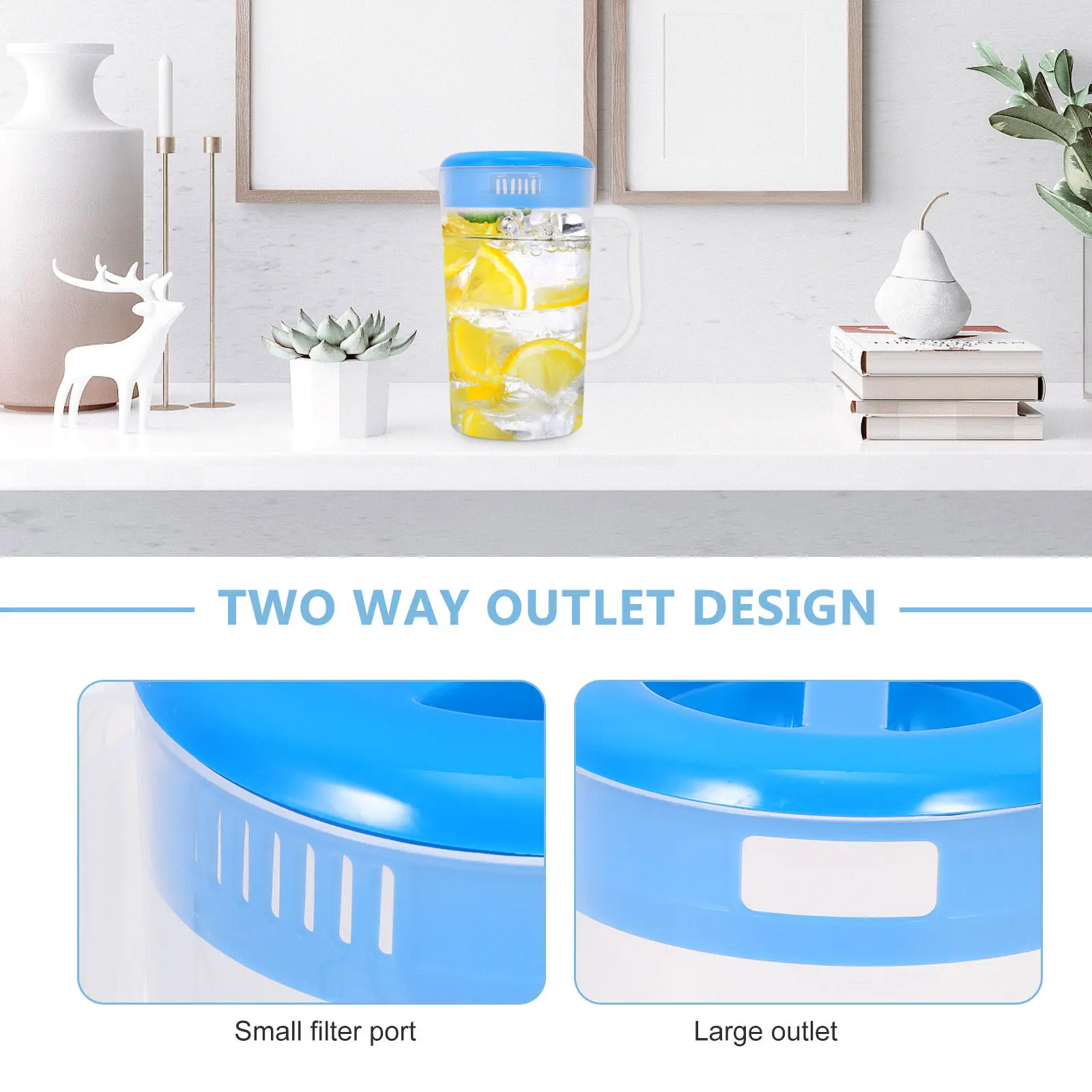 Elegant Simple Design Cold Water Pitcher Large Capacity Beverage Container for Juices Teas Lemonade Freezer Refrigerator Pitcher