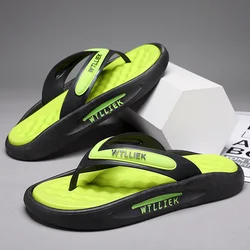 2024 Summer Mens Outdoor Flip Flops Fashion Green EVA Slippers Men Trend Comfortable Beach Slides Shoes Men Flat Slipper Sandals