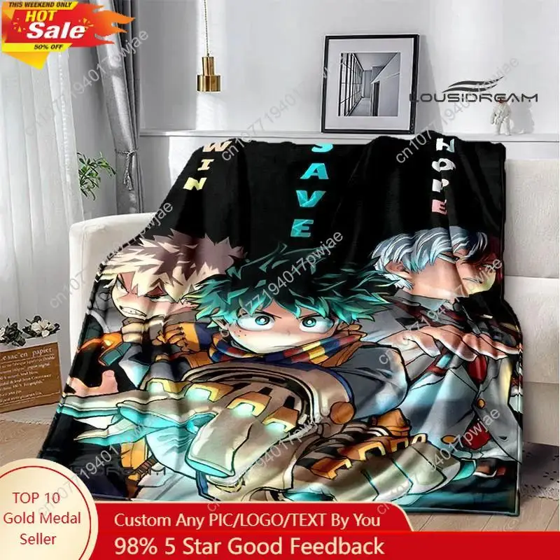 

My Hero Academia Cartoon printed blanket Warm Flannel Blankets Soft and Comfortable blanket Home Travel Blanket Birthday Gift