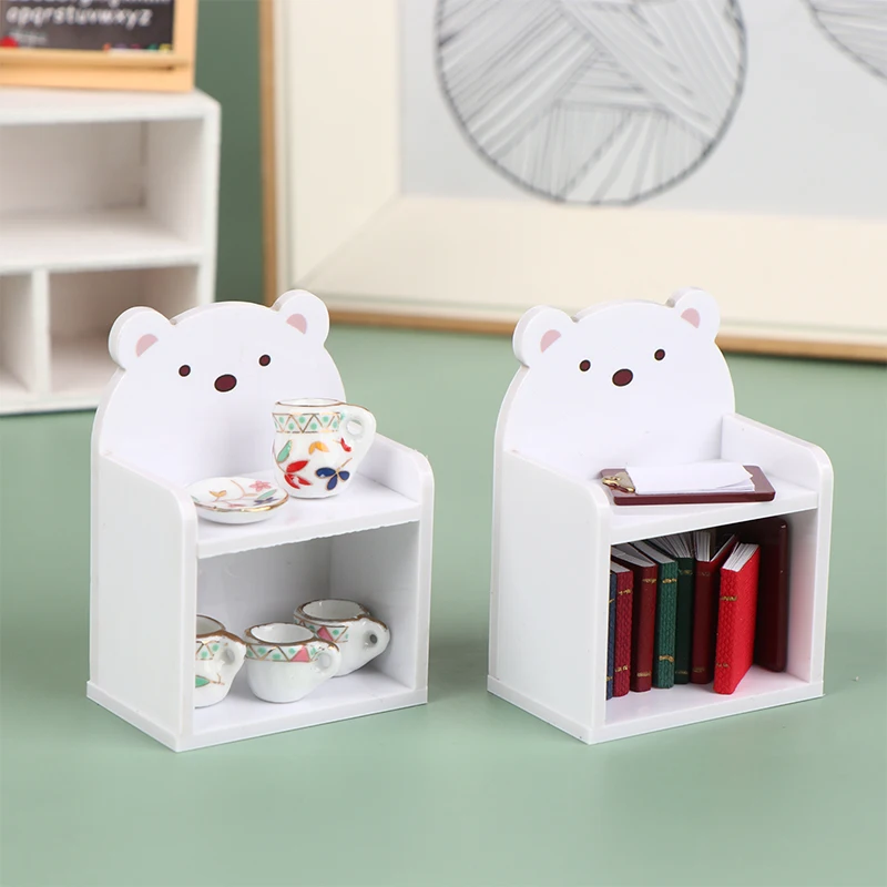 1PCS 1/12 Miniature Bookshelf Dollhouse Desk Shelf Doll House Furniture Decoration Accessories