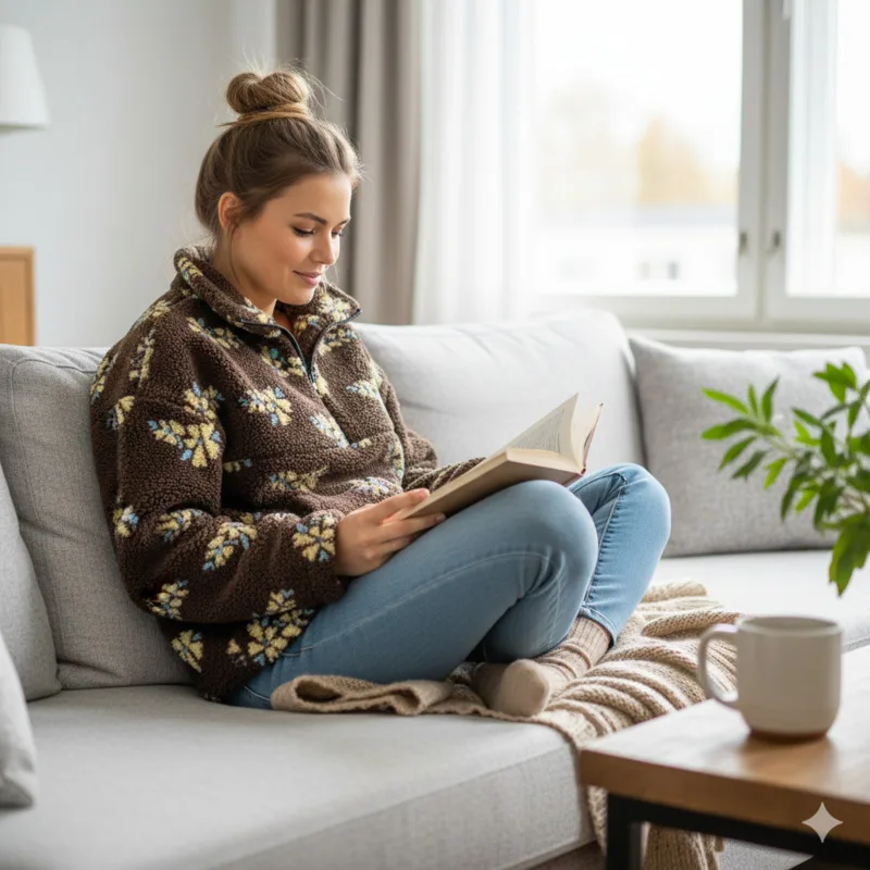 

Шикарная женская толстовка из искусственной овчины с цветочным принтом, пуловер на молнии, пальто, теплая мягкая флисовая верхняя одежда, свободная посадка для осенне-зимнего наряда