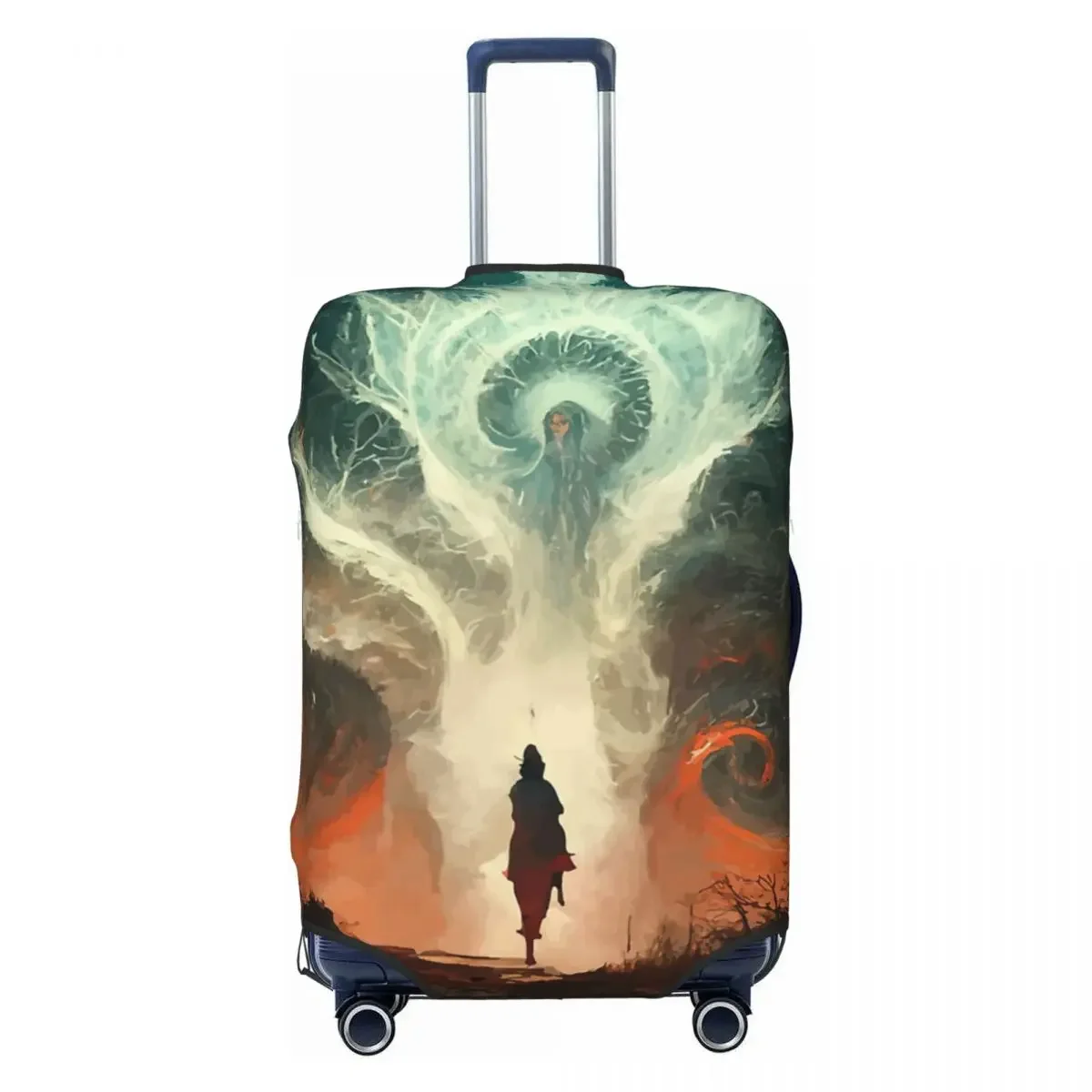 Blood Born Traveler Giant Wind Magic Print Luggage Protective Dust Covers Elastic Waterproof 18-32inch Suitcase Cover