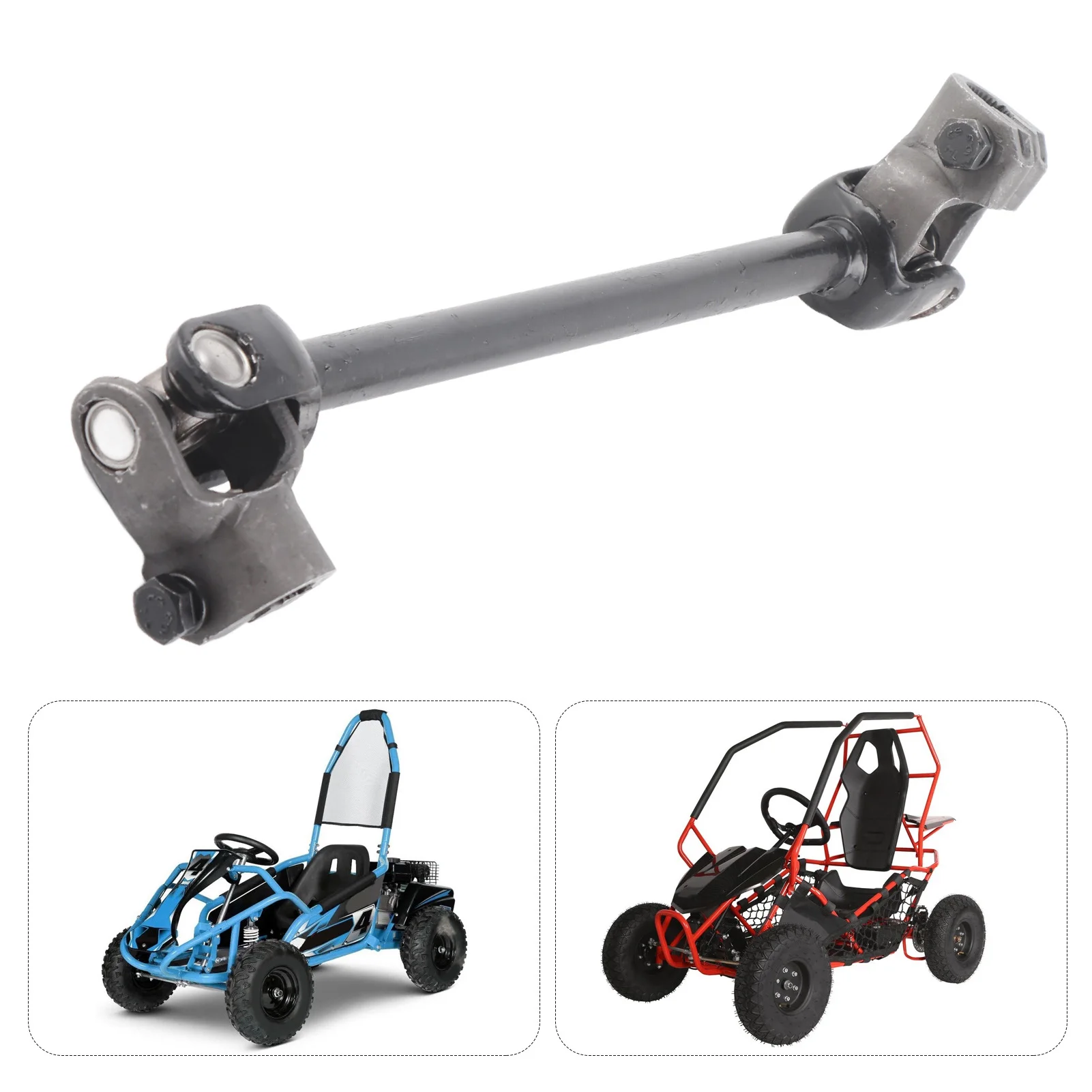 Steering Column Shaft Rack Knuckle 30T 375mm Steel Alloy for 110 125 150CC DIY Go Kart Quad ATV