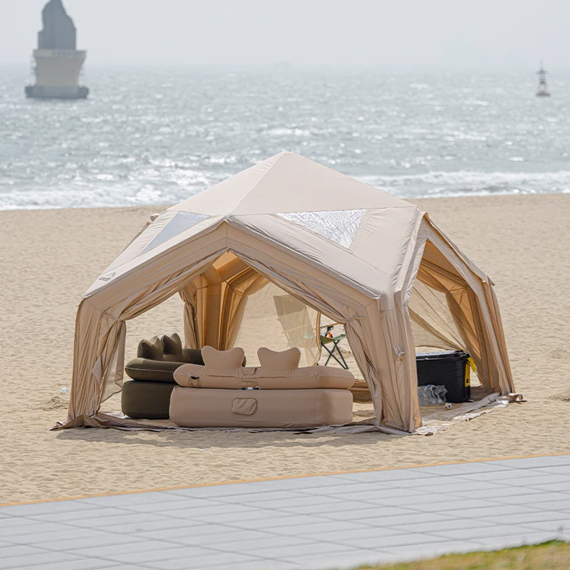 

Hub Station Air Tent-Beige 3-5 Person Family Travel Durable Glamping Camping Four Season Outdoor Portable Inflatable Tent