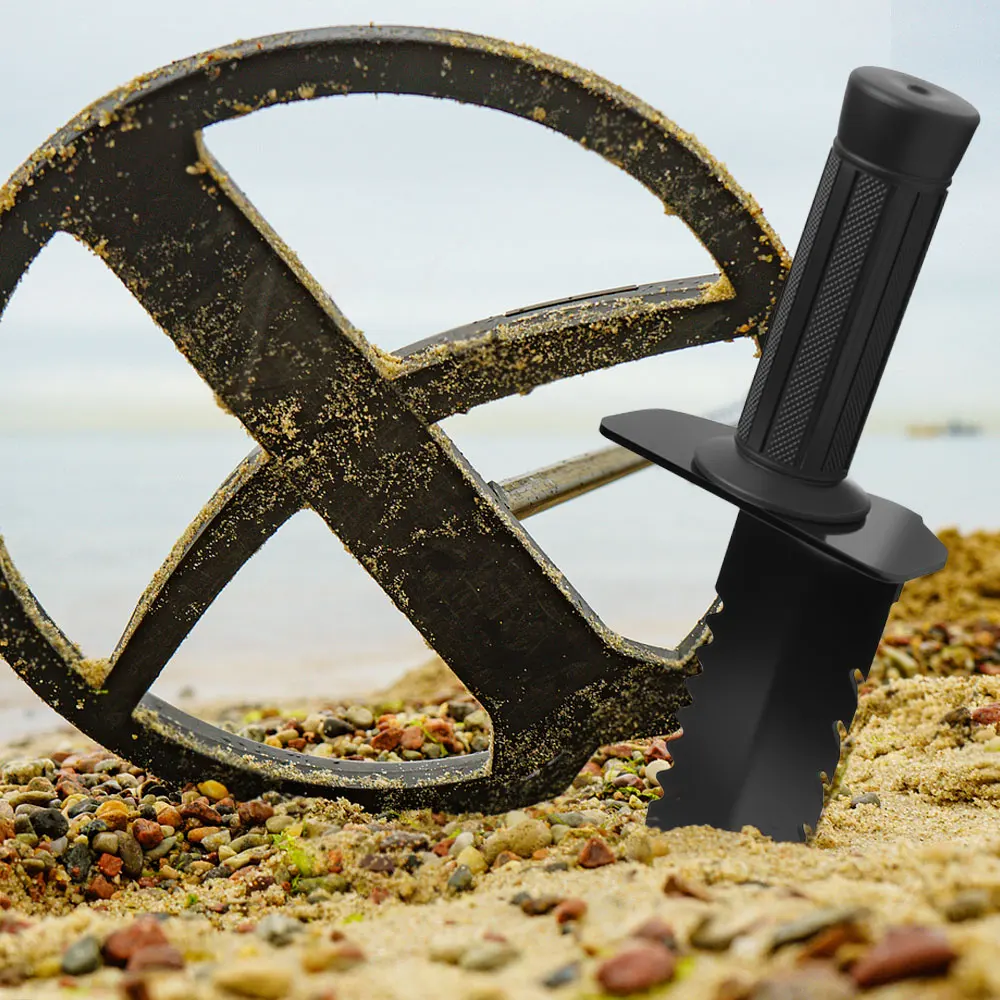 Metalldetektor-Schaufel, doppelt gezahnte Kanten, tragbar, für Camping, Wandern, Reisen, multifunktionale Outdoor-Gartenwerkzeug-Schaufel – Detail 7